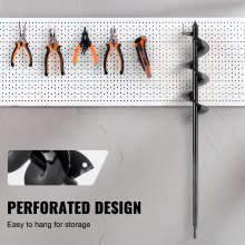VEVOR tuinvijzel φ77x600mm grondboor voor elektrische boormachine PCM stalen paalvijzel Geschikt voor 3/8 "(9,53 mm) zeskantboorschroevendraaier spiraalboor Ideaal voor planten, installeren van hekken en tenten