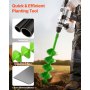 VEVOR Auger Drill Bit for Planting, Ø3.94" x 31.1" Spiral Drill Bit, Compatible with 0.78" ID Drive Drills, Heavy Duty Bulb Planter Tool, Post Hole Drilling Attachments for Garden Digger Fence