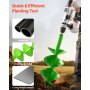 VEVOR Auger Drill Bit for Planting, Ø7.87" x 31.1" Spiral Drill Bit, Compatible with 0.78" ID Drive Drills, Heavy Duty Bulb Planter Tool, Post Hole Drilling Attachments for Garden Digger Fence