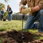 VEVOR grondboor voor boren, 40 x 420 mm tuinboor van Q235 staal, voor 3/8-inch zeskantboor, paalboor, doorvoerboor, graafgereedschap voor planten en boren