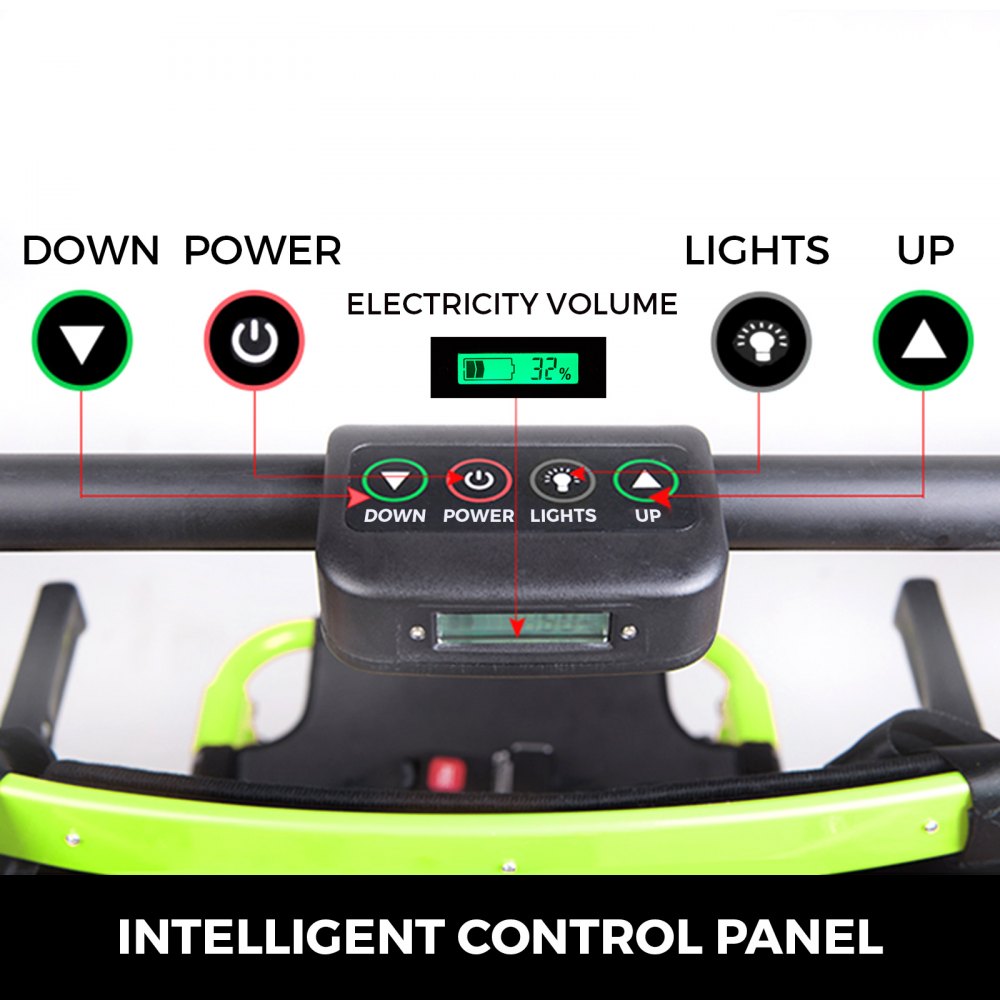 VEVOR 220V Elektrische Rolstoel Aluminium Trap Opvouwbaar Veilig Groen 120W