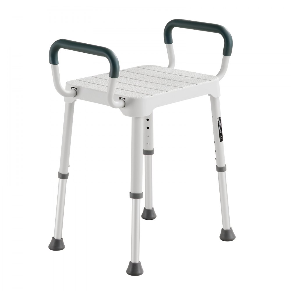 VEVOR douchekruk, draagvermogen 181,4 kg, in 6 standen in hoogte verstelbaar, antislip TPR-rubberen voetjes, frame van aluminiumlegering, geschikt voor senioren, mensen met een beperking en mensen met een blessure.