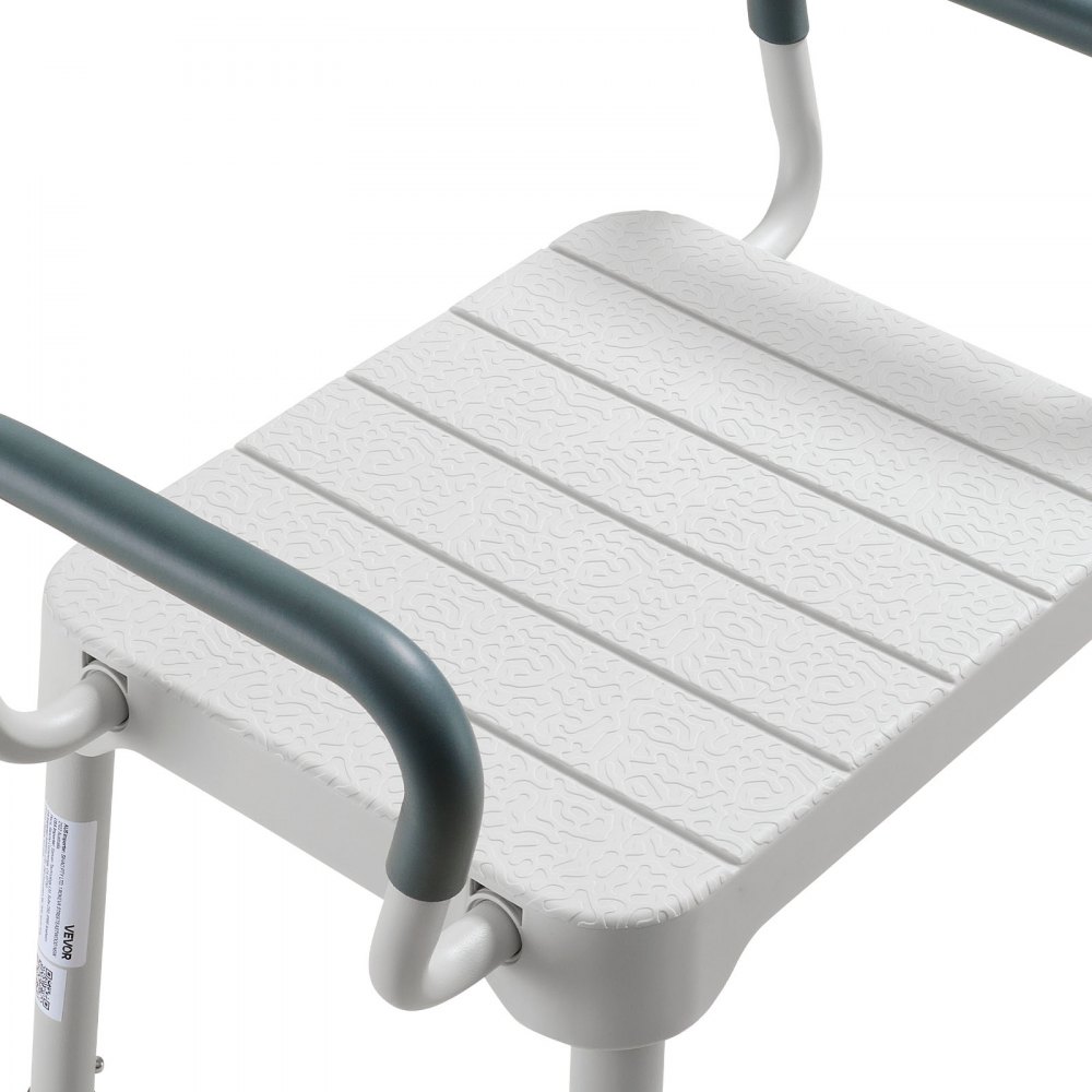 VEVOR douchekruk, draagvermogen 181,4 kg, in 6 standen in hoogte verstelbaar, antislip TPR-rubberen voetjes, frame van aluminiumlegering, geschikt voor senioren, mensen met een beperking en mensen met een blessure.