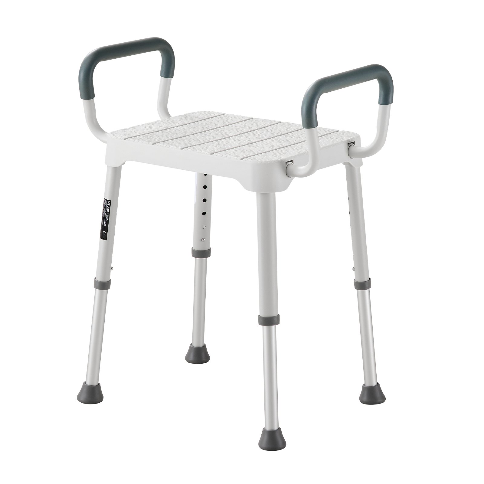 VEVOR douchekruk, draagvermogen 181,4 kg, in 6 standen in hoogte verstelbaar, antislip TPR-rubberen voetjes, frame van aluminiumlegering, geschikt voor senioren, mensen met een beperking en mensen met een blessure.