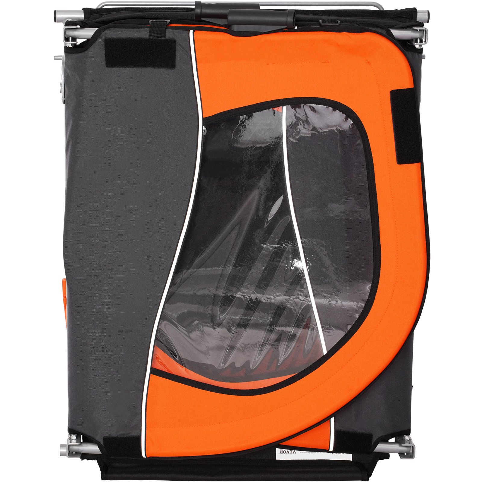 VEVOR Bike Trailer for Toddlers, Kids, Double Seat, 100 lbs Load, 2-In-1 Canopy Carrier Converts to Stroller, Tow Behind Foldable Child Bicycle Trailer with Universal Bicycle Coupler, Orange and Gray