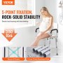 VEVOR Shower Chair, Shower Seat with Back, Adjustable Height Shower Stool, Shower Chair for Inside Shower Bathtub, Non-slip Bathroom Bench Bath Chair for Elderly Disabled Handicap, 158.8 kg Capacity