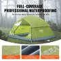 VEVOR kampeertent 3-persoons pop-up tent 214 x 214 x 122 cm koepeltentzeil van 190T Dacron + 150D Oxford-frame van 7,62 mm glasvezel trekkingtent festivaltent groen ideaal voor campingfestivals