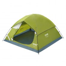 VEVOR kampeertent 3-persoons pop-up tent 214 x 214 x 122 cm koepeltentzeil van 190T Dacron + 150D Oxford-frame van 7,62 mm glasvezel trekkingtent festivaltent groen ideaal voor campingfestivals