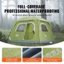 VEVOR camping tent 6 people pop-up tent 305x275x200cm dome tent tarpaulin made of 190T Dacron + 150D Oxford frame made of Q235 + fiberglass trekking tent festival tent tent with two doors and three windows green