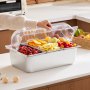 VEVOR Bijgerechtcontainer Ingrediëntencontainer Gastronormcontainer van roestvrij staal (1x1/3 + 4x1/6 containers), Presentatiestandaard Buffet Kruidendispenser met doorzichtig deksel voor Restaurant Hotel Keuken Feest