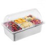 VEVOR Bijgerechtcontainer Ingrediëntencontainer Gastronormcontainer van roestvrij staal (1x1/3 + 4x1/6 containers), Presentatiestandaard Buffet Kruidendispenser met doorzichtig deksel voor Restaurant Hotel Keuken Feest