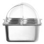 VEVOR Bijgerechtcontainer Ingrediëntencontainer Gastronormcontainer van roestvrij staal (1x1/3 + 4x1/6 containers), Presentatiestandaard Buffet Kruidendispenser met doorzichtig deksel voor Restaurant Hotel Keuken Feest