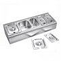 VEVOR Countertop Food Serving Display Container, Stainless Steel Food Salad Server Tray, Buffet Condiment Dispenser, Ice Cooled Rack with Separate Lid, for Restaurant Hotel Kitchen (2x1/6+3x1/9 Pan)