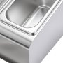VEVOR Countertop Food Serving Display Container, Stainless Steel Food Salad Server Tray, Buffet Condiment Dispenser, Ice Cooled Rack with Separate Lid, for Restaurant Hotel Kitchen (2x1/6+3x1/9 Pan)