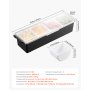 VEVOR Gekoelde Kruidencontainer Ingrediëntencontainer met 4 compartimenten (800 ml x 4) Displaystandaard met deksel Pizzastation Pizzatoppingstation Fruitbox Serveertaco's Salade Fruit