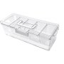 VEVOR Chilled Condiment Server Caddy, 5 Compartment Ice Cooled Serving Container, Plastic Fruit Garnish Tray Platter with Lid, for Taco Salad Bar Accessories, Party Home Restaurant Supplies
