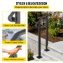 VEVOR Outdoor Stair Railing, Alloy Metal Hand Railing, Fit 1 or 2 Steps Flexible Transitional Handrail, Black Outdoor Stair Rail with Installation Kit, Step Handrail for Concrete or Wooden Stairs