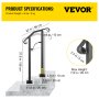 VEVOR Balustrade Trap Buitentrapleuning Legering Metalen Handleuning Geschikt voor 1 van 2 Stappen Flexibele Overgangsleuning Zwarte Buitentrapleuning