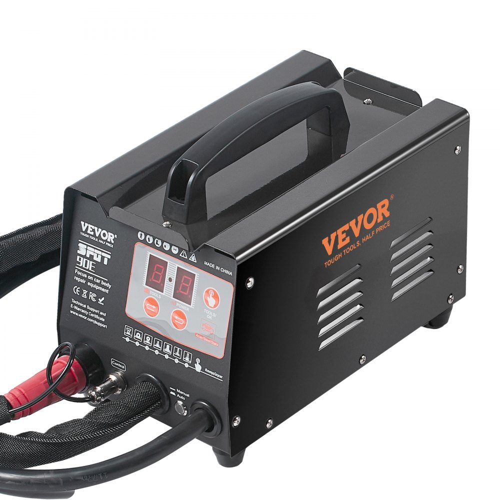 VEVOR Dent Spotter, 3kW, deukreparatieset met 2 laspistolen, automatisch/handmatig lassen en 7 standen, puntlasapparaat voor deukreparatie van auto's, deukverwijderaar voor auto's en vrachtwagens