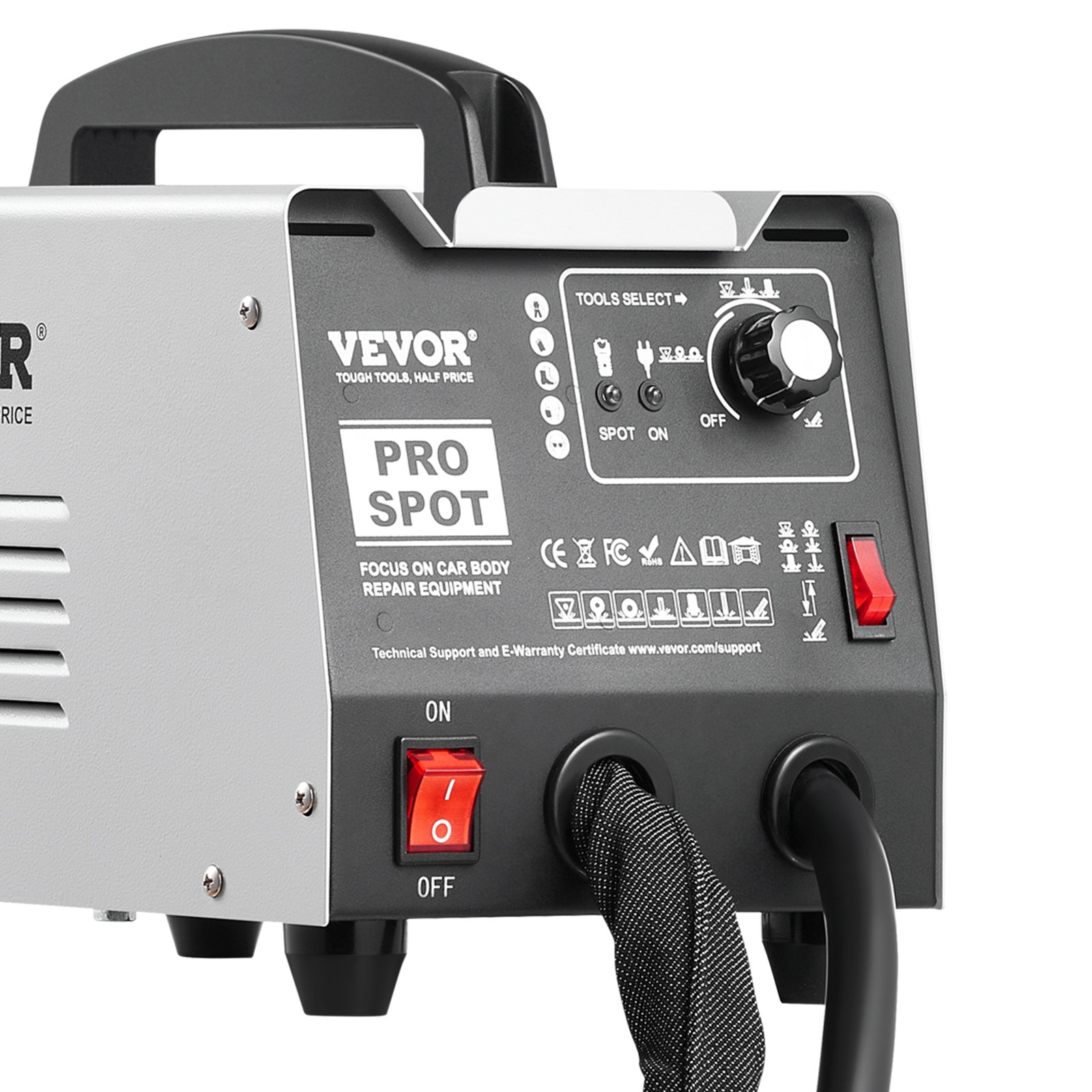 VEVOR Dent Spotter, auto-carrosserie puntlasapparaat voor het verwijderen van deuken met 7 lasstanden en instelbaar vermogen, 1,8 kW deukentrekker voor het verwijderen van deuken bij auto- en vrachtwagendeukreparatie