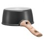 VEVOR antiaanbakpan 1,42L met gehard glazen deksel, soeppan, groentepan met afneembare handgreep, melkpan van aluminiumlegering, groentepan, zwart