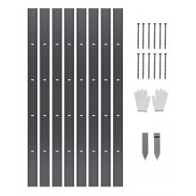 VEVOR Tuinrand, 8 verpakkingen van 183 cm elk, gazonrand van aluminiumlegering, bloembedrand, flexibele tuinrand, gazonrand, robuuste gazonrand voor bloembedden en paden