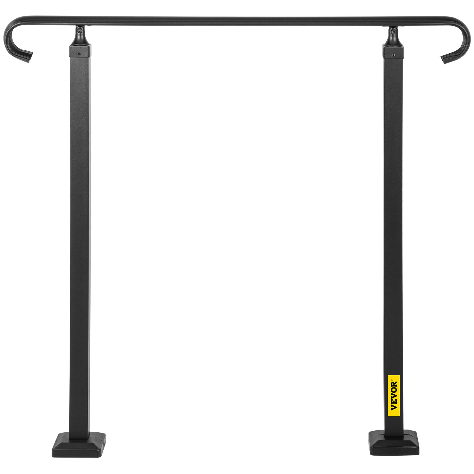 VEVOR Balustrade Trap Buitentrapleuning Legering Metalen Handleuning Geschikt voor 2 of 3 Stappen Flexibele Overgangsleuning Zwarte Buitentrapleuning