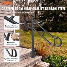 VEVOR Single Post Handrail for Outdoor 1-3 Step 40.5" Stair Handrail Floor Mount