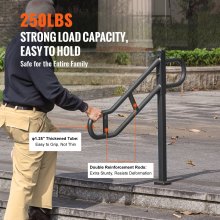 VEVOR Single Post Handrail for Outdoor 1-3 Step 40.5" Stair Handrail Floor Mount