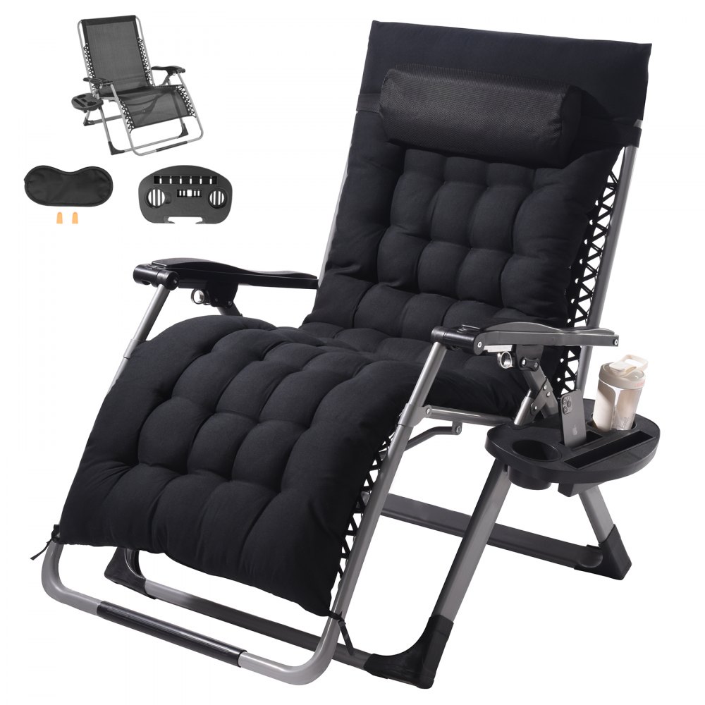 VEVOR Zero Gravity Chair 33" Zero Gravity Recliner Lounge Chair Indoor & Outdoor