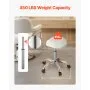 VEVOR Saddle Stool with Wheels, 450 LBS Weight Capacity Ergonomic Rolling Stool, Height Adjustable Thickened PU Leather Swivel Saddle Chair for Salon, Spa, Massage, Tattoo, Clinic, White