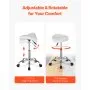 VEVOR Saddle Stool with Wheels, 450 LBS Weight Capacity Ergonomic Rolling Stool, Height Adjustable Thickened PU Leather Swivel Saddle Chair for Salon, Spa, Massage, Tattoo, Clinic, White