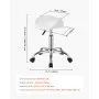 VEVOR Saddle Stool with Wheels, 450 LBS Weight Capacity Ergonomic Rolling Stool, Height Adjustable Thickened PU Leather Swivel Saddle Chair for Salon, Spa, Massage, Tattoo, Clinic, White