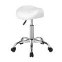 VEVOR Saddle Stool with Wheels, 450 LBS Weight Capacity Ergonomic Rolling Stool, Height Adjustable Thickened PU Leather Swivel Saddle Chair for Salon, Spa, Massage, Tattoo, Clinic, White