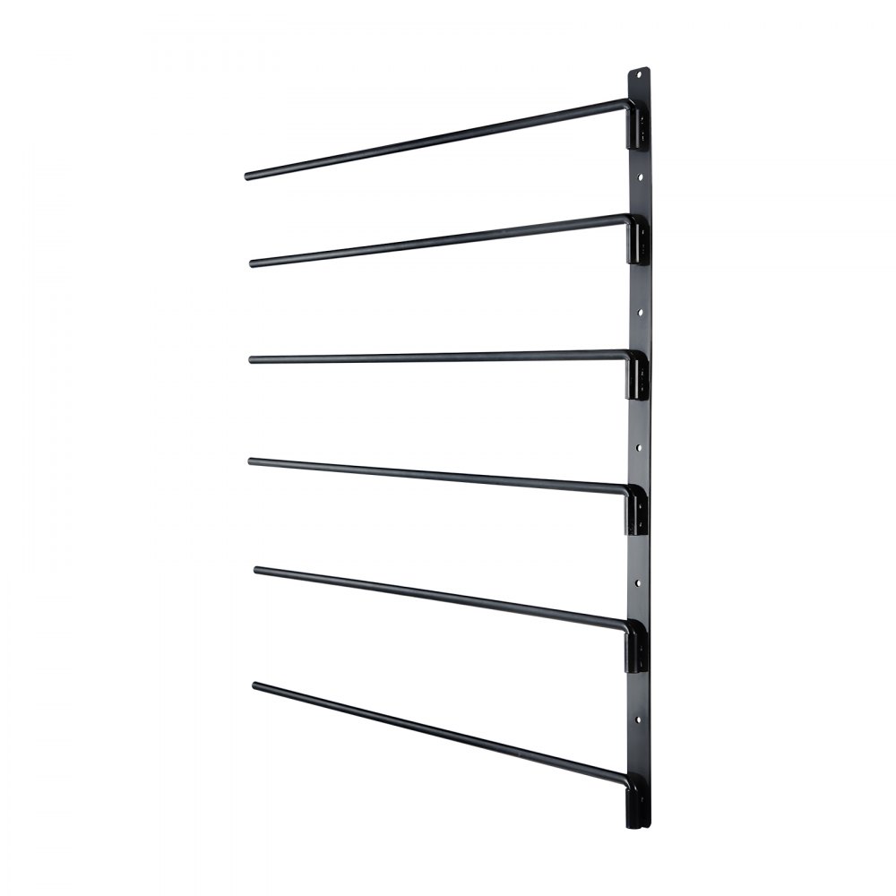 VEVOR Wall Mounted Saddle Rack, 30.9 x 29.9 x 5.5 in, Swing Out Saddle Holder, Six Tiers Horse Saddle Stand, Space Saving Horse Pad and Blanket Rack for Tack Room Organization Trailer Accessories