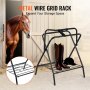VEVOR Folding Saddle Rack, 28 x 19 x 37.5 in, Freestanding Horse Saddle Stand, Portable Horse Blanket Holder, Heavy Duty Steel Saddle Rack for English & Western Saddles, Tack Storage, Black