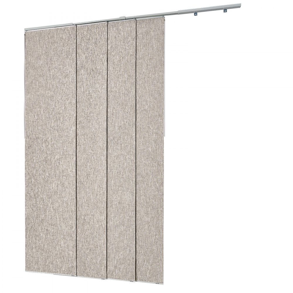 VEVOR Panel Track Blinds, Extendable Track from 116 cm to 218 cm W, Trimmable Panel Curtains Up to 243cm H, Vertical Blackout Panel Blinds for Sliding Doors, Patio Doors, Room Divider, Windows, Brown
