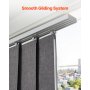 VEVOR Panel Track Blinds, Extendable Track from 116 cm to 218 cm W, Trimmable Panel Curtains Up to 243cm H, Vertical Blackout Panel Blinds for Sliding Doors, Patio Doors, Room Divider, Dark Gray
