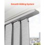 VEVOR Panel Track Blinds, Extendable Track from 116 cm to 218 cm W, Trimmable Panel Curtains Up to 243cm H, Adjustable Vertical Panel Blinds for Sliding Doors, Patio Doors, Room Divider, Window, Gray