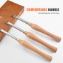 VEVOR 3-piece set of turning tools with wooden handles, round, square, diamond-shaped, with storage box, shank, lathe set, suitable for all types of wood from hardwood to softwood