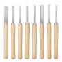 VEVOR houtdraaigereedschapset, 8-delige houtdraaibeitels met koolstofstalen blad, 2 schuine beitels, 1 speerpunt, 1 steekbeitel, 1 ronde punt, 3 gutsen, 1 Oxford tas, houtdraaigereedschap