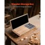 VEVOR houtbeitelset, 6-delige houtdraaibeitelset in een houten koffer, houtdraaibeitelset met diamant-, ronde en vierkante hardmetalen inzetstukken, Rockwell-hardheid 80-90