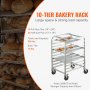 10-tier bakery rack with loaves and croissants, highlighting the VEVOR bun pan rack benefits.