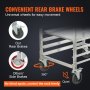 VEVOR bun pan rack with convenient rear brake wheels for easy movement and 360° rotation.