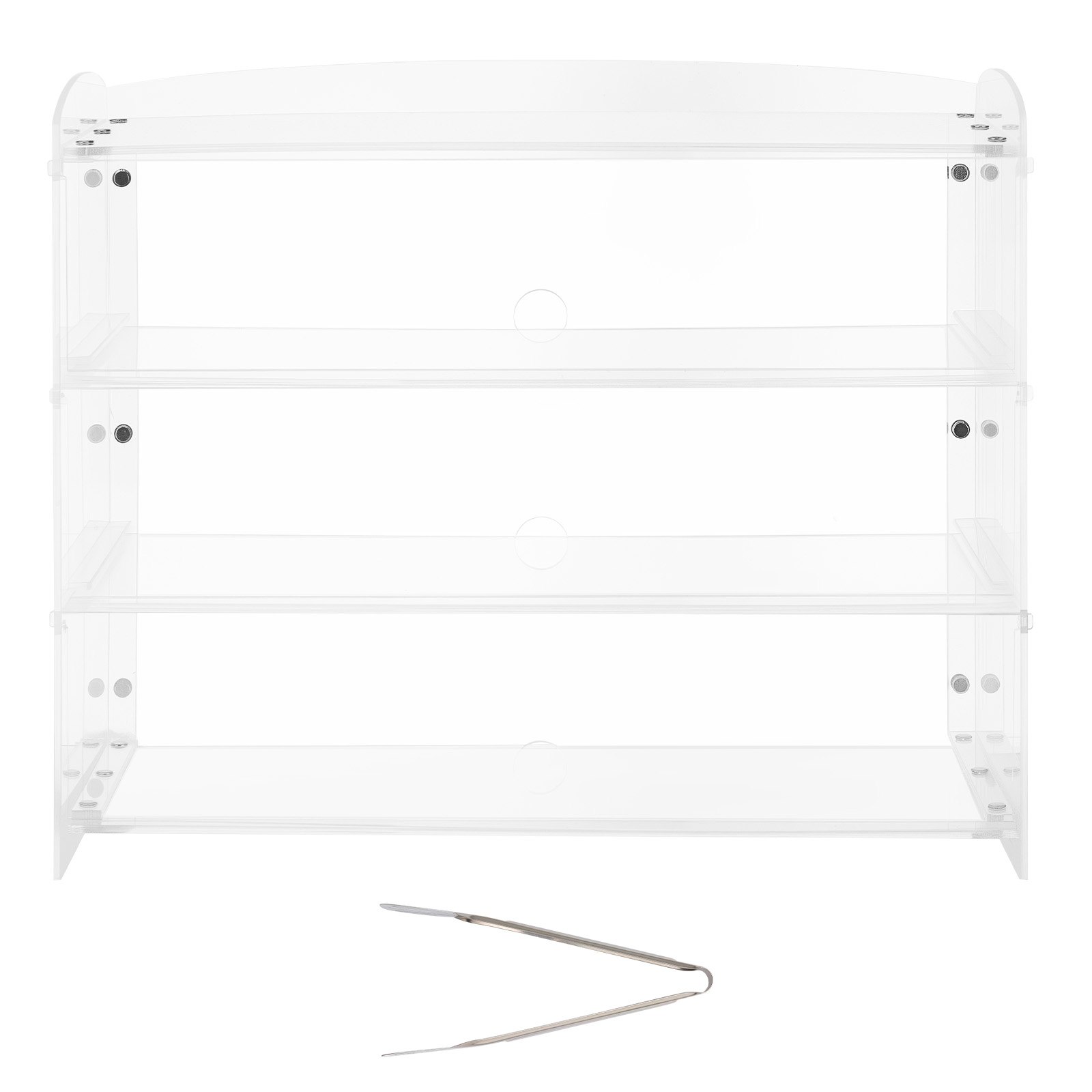 VEVOR 3-laags gebaksvitrine, commerciële bakkerijvitrine van transparant acryl, toonbankvitrine met scharnierende deur en verwijderbare tussenschotten voor koekjes, desserts en donuts, 482 x 232 x 380 mm
