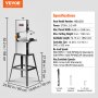 VEVOR Band Saw with Stand, 9.65-Inch, 506 RPM / 920 RPM Two-Speed Benchtop Bandsaw, 370W 1/2HP Motor 6'' Cutting Height 72.13'' Sawblade Length, with Fence and Miter Gauge, for Woodworking Aluminum Plastic