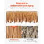 VEVOR Artificial Thatch Grass Roof, 1.3 x 16.4 ft Mexican Style Tiki Bar Hut Skirt Thatch Roofing Roll, Waterproof & Fire-Resistant, Palapa Duck Blind Grass for Patio Pool Beach Hawaiian Party Décor
