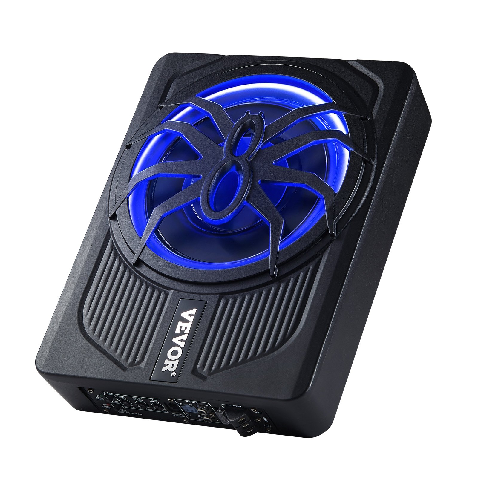 VEVOR Onderstoel Auto Subwoofer 440W 254mm Slanke Auto Subwoofer Onderstoel Subsysteem met Ingebouwde Versterker, Hoge/Lage Niveau Input en Volumeregeling voor SUV's en Trucks