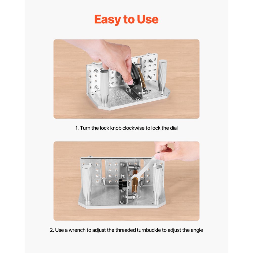 VEVOR Belt Grinder Knife Jig, 85° - 115° Adjustable Belt Sander Knife Sharpening Jig with Dual Handles, 7.68" Long Sharpener Locator Compatible with Bench Grinders, Sharpening Machines