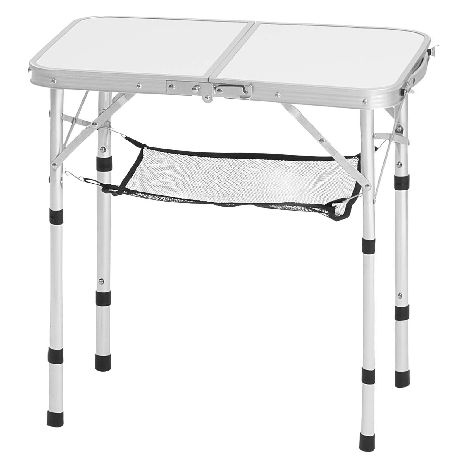VEVOR Opvouwbare tafel Buffettafel Draagbare Multifunctionele tafel 60 x 40 cm, In hoogte verstelbare tafel (voor 2-4 personen) met draaggreep, Tuintafel Campingtafel voor Feesten Picknick Camping Grillen BBQ, Zilver